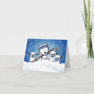 Cartão De Agradecimento Shepherd Westie and Sheep Christmas Note Card