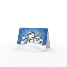 Shepherd Westie e Sheep Christmas Note Card
