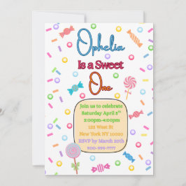 Cartão De Agradecimento She's a Sweet One First Birthday Party Invitation