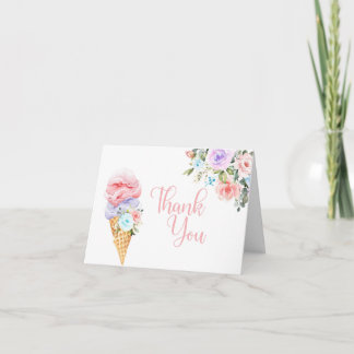 Cartão De Agradecimento She's Been Scooped Up Ice Cream Thank You Card