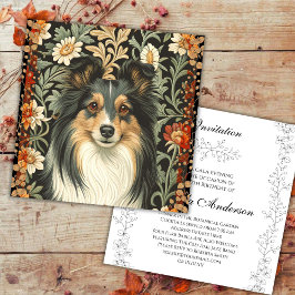 Cartão De Agradecimento Shetland Sheepdog Sheltie Garden Tapestry Invites