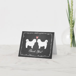 Cartão De Agradecimento Shih Tzu Dog Silhouettes Wedding Thank You