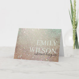 Cartão De Agradecimento Shimmer Verde-Rosa-Rosa Elegante