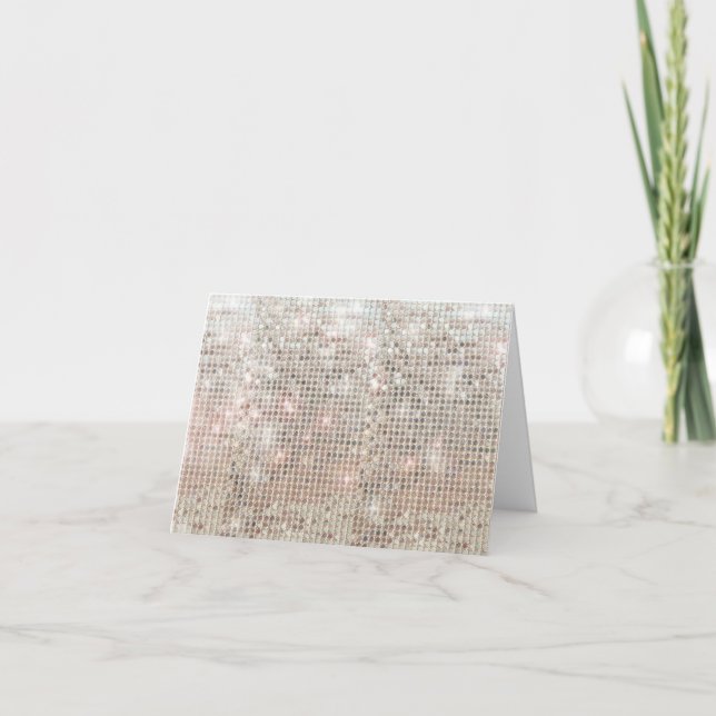 Cartão De Agradecimento Shimmering Sequins Thank You  Note Card (Frente)