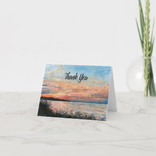Cartão De Agradecimento Shoreline Sunset Beach