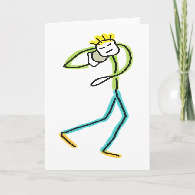 Cartão De Agradecimento Shot Put Stickman (Frente)