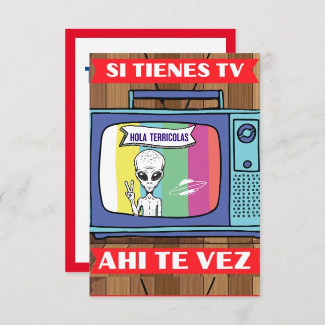 Cartão De Agradecimento si tienes tv ahi te vez (Frente/Verso)