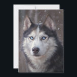 Cartão De Agradecimento Siberian Husky Winter<br><div class="desc">Esta pintura digital representa um Husky Siberiano sobre a neve,  seu pelo brilhando com realces gelados enquanto a paisagem de inverno se estende infinitamente atrás dela. Os olhos expressivos do cão chamam a atenção do espectador.</div>