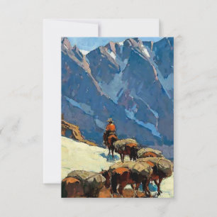 Cartão De Agradecimento “Sierra Pass” Arte Ocidental por Edgar Payne