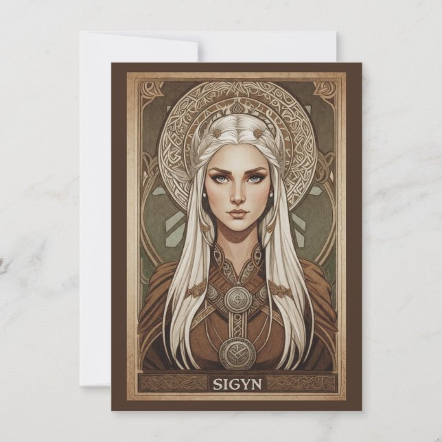Cartão De Agradecimento Sigyn Norse Goddess Art Flat Thank You Card (Frente)
