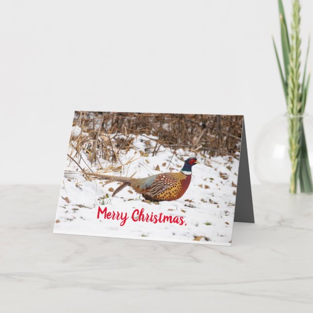 Cartão De Agradecimento Silent Wonders Christmas Card Pheasant (Frente)