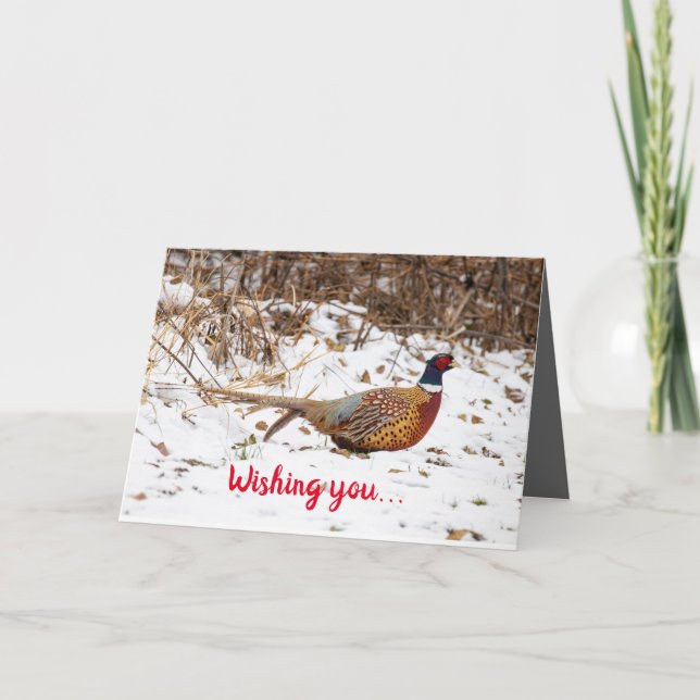 Cartão De Agradecimento Silent Wonders Holiday Card Pheasant (Frente)