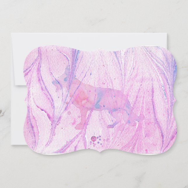 Cartão De Agradecimento Silhueta Preta german shepherd (Frente)