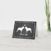 Silhuetas do buldogue francês que Wedding o