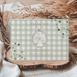 Cartão De Agradecimento Silly Goose 1st Birthday Green Gingham