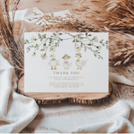 Cartão De Agradecimento Silly Goose 1st Birthday Neutral Floral 