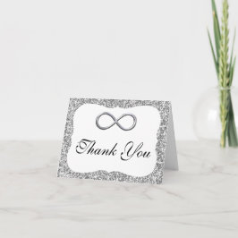 Cartão de agradecimento Silver Glitter Silver Infi
