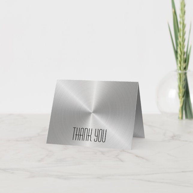 Cartão De Agradecimento Silver Metal Shine - Obrigado Nota (Frente)