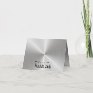 Cartão De Agradecimento Silver Metal Shine - Obrigado Nota