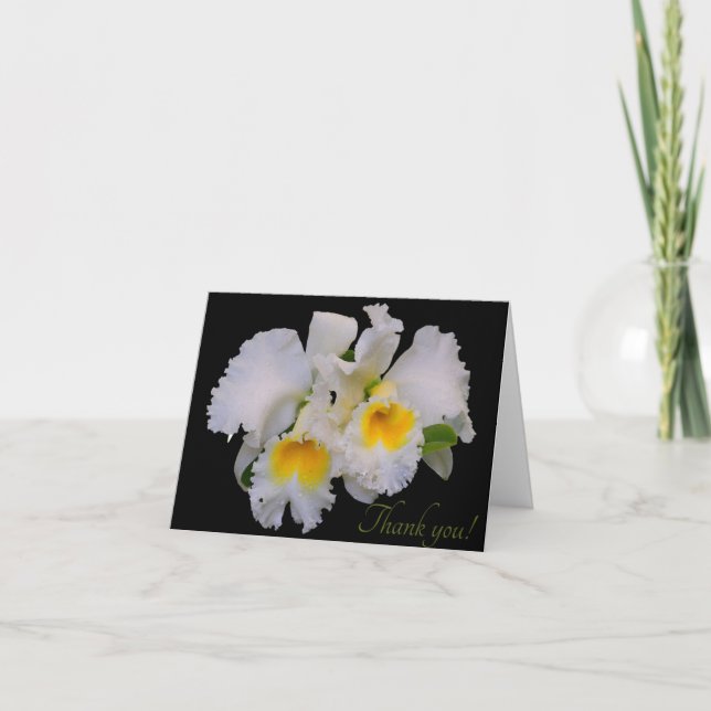 Cartão De Agradecimento Silver Purple Grey Orchids Thank You Card (Frente)