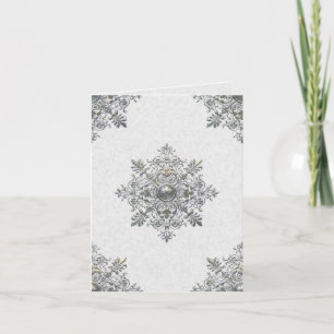 Cartão De Agradecimento Silver Snowflake Thank You Note