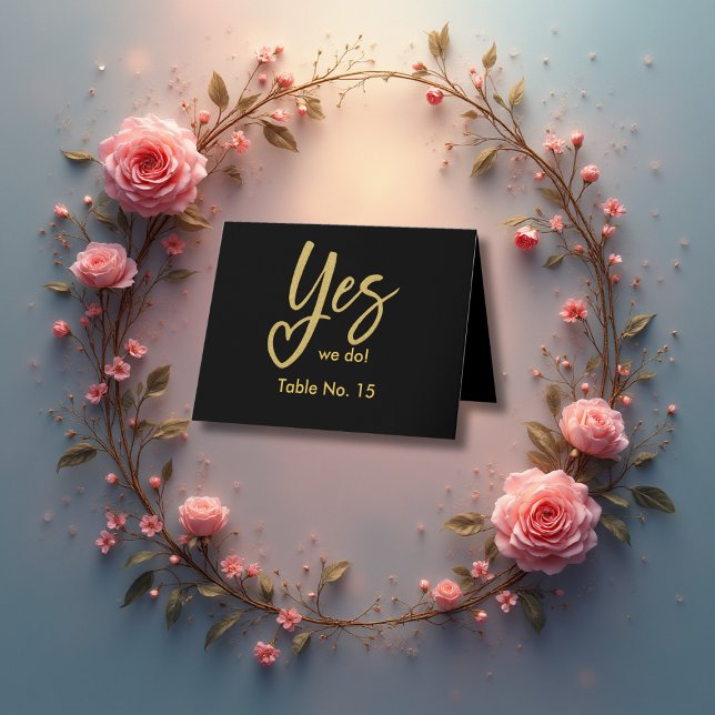 Cartão De Agradecimento Sim, nós fazemos elegante número da mesa de casame (Criador carregado)