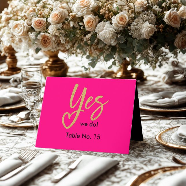 Cartão De Agradecimento Sim, nós fazemos elegante número da mesa de casame (Criador carregado)