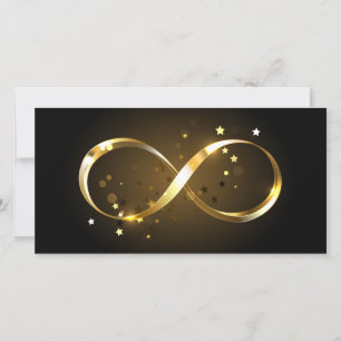Cartão De Agradecimento Símbolo Infinity do ouro