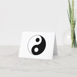 Cartão De Agradecimento Símbolo Yin e Yang Branco e Preto