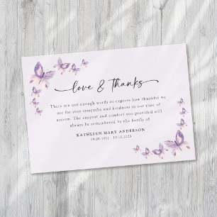 Cartão De Agradecimento Simpatia Borboletas Funeral