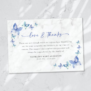 Cartão De Agradecimento Simpatia Borboletas Funeral