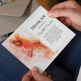 Cartão De Agradecimento Simpatia Cardeal Vermelha Funeral