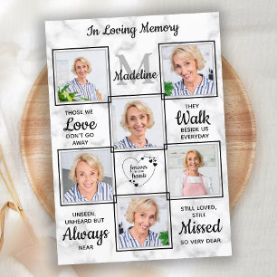Cartão De Agradecimento Simpatia de colagem de fotos Loving Memory 6 Funer