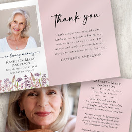 Cartão De Agradecimento Simpatia de flor selvagem rosa Funeral