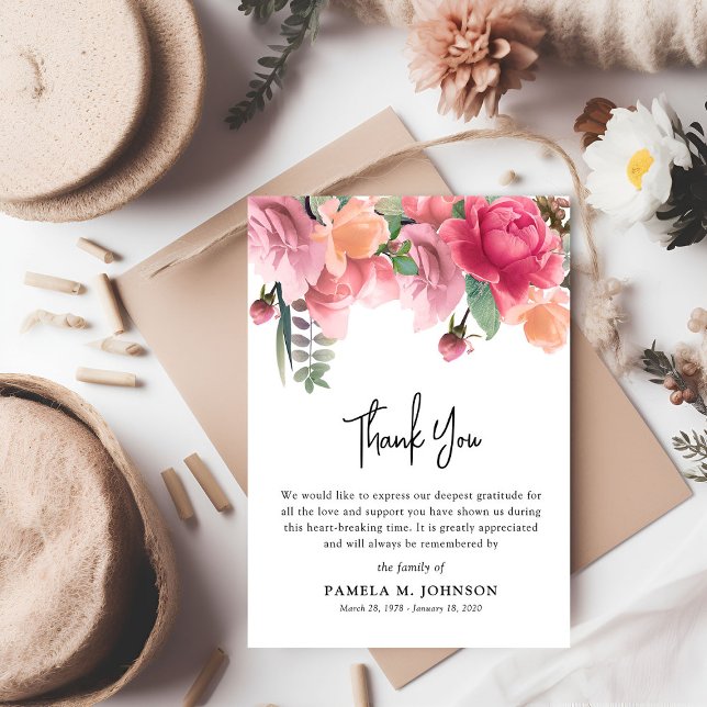 Cartão De Agradecimento Simpatia de Foto Dourada rosa (Criador carregado)