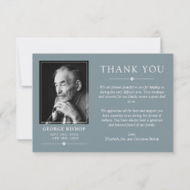 Cartão De Agradecimento Simpatia de Foto Minimalista Azul Slate Obrigado