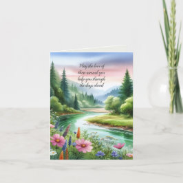 Cartão De Agradecimento Simpatia de Paisagem em Aquarela