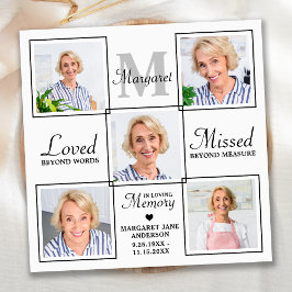 Cartão De Agradecimento Simpatia Elegante Colagem de Fotos Funeral