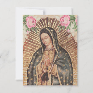 Cartão De Agradecimento Simpatia Espanhola Agradeço a Guadalupe Mary