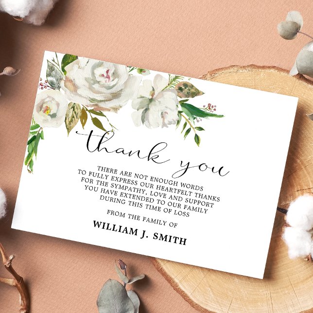 Cartão De Agradecimento Simpatia Flor White Roses, OBRIGADO | FOTO (Criador carregado)
