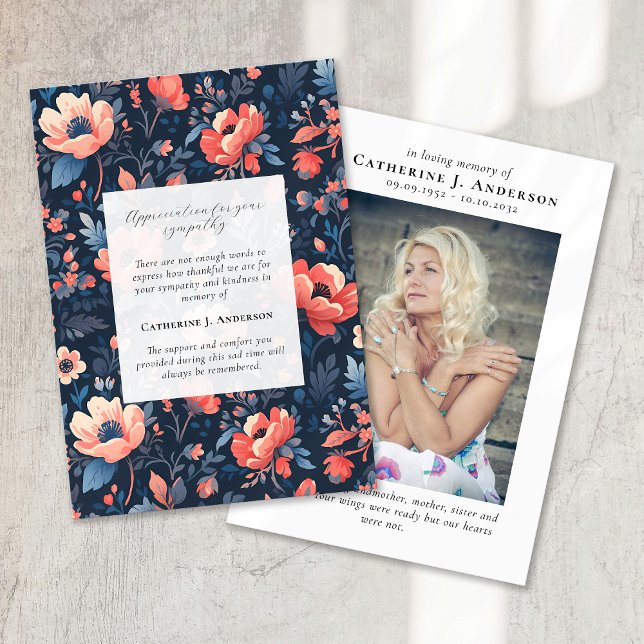 Cartão De Agradecimento Simpatia Fotográfica Memorial Floral Bright Funera (Criador carregado)