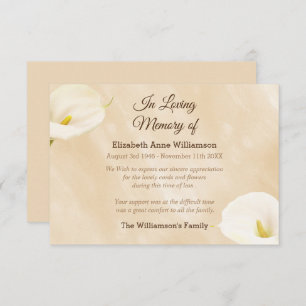 Cartão De Agradecimento Simpatia Funeral Lily Flowers Obrigado