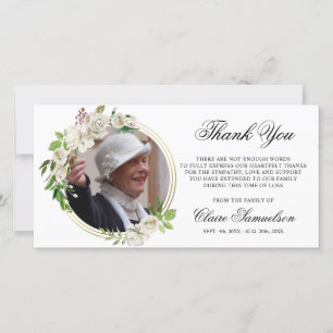 Cartão De Agradecimento Simpatia Funeral OBRIGADO VOCÊ FOTO FLoral de Wat