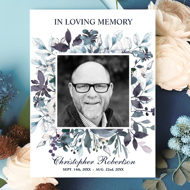 Cartão De Agradecimento Simpatia Funeral Poem Prayer Obrigado | Azul (Criador carregado)