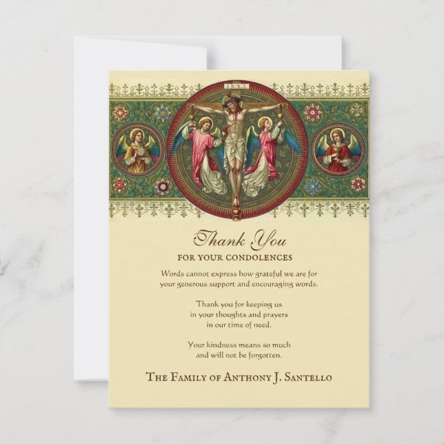 Cartão De Agradecimento Simpatia funerária católica Caramba Obrigado (Frente)