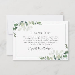 Cartão De Agradecimento Simpatia Greenery Eucalyptus Funeral