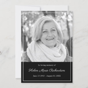 Cartão De Agradecimento Simpatia intemporal da foto em funeral Loving da