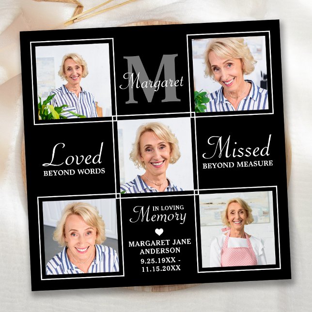 Cartão De Agradecimento Simpatia Memorial da Colagem de Fotos Elegante Fun (Criador carregado)