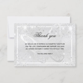 Cartão De Agradecimento Simpatia obrigado de foto da borboleta prateada