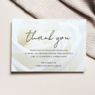 Cartão De Agradecimento Simpatia Obrigado Rosa Floral Bereavement